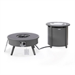 LeisureMod Walbrooke Round Patio Aluminum Fire Pit Table and Tank Holder Gray