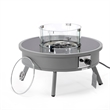 LeisureMod Walbrooke Round Patio Aluminum Fire Pit Table and Tank Holder Gray