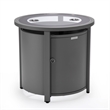 LeisureMod Walbrooke Round Patio Aluminum Fire Pit Table and Tank Holder Gray