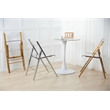 LeisureMod Menno Stainless Steel & Acrylic Folding Dining Chair in Gold/Clear