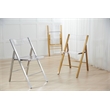 LeisureMod Menno Stainless Steel & Acrylic Folding Dining Chair in Gold/Clear