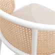 LeisureMod Ervilla Bar Stool with White Powder Coated Metal Frame Set of 2 Beige