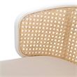LeisureMod Ervilla Bar Stool with White Powder Coated Metal Frame Set of 2 Beige