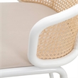 LeisureMod Ervilla Bar Stool with White Powder Coated Metal Frame Set of 2 Beige