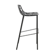 LeisureMod Devon Modern Bar Stool with Powder Coated Aluminum Frame Black