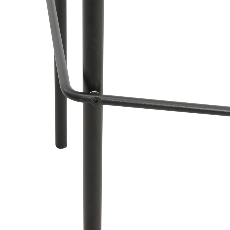 LeisureMod Devon Modern Bar Stool with Powder Coated Aluminum Frame Black