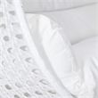 LeisureMod Outdoor White Wicker Hanging Double Egg Swing Chair in White