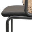 LeisureMod Ervilla Bar Stool with Black Powder Coated Metal Frame Black