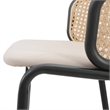 LeisureMod Ervilla Bar Stool with Black Powder Coated Metal Frame Set of 2 Beige