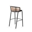 LeisureMod Ervilla Bar Stool with Black Powder Coated Metal Frame Set of 2 Black