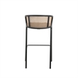 LeisureMod Ervilla Bar Stool with Black Powder Coated Metal Frame Set of 2 Black