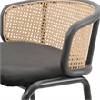 LeisureMod Ervilla Bar Stool with Black Powder Coated Metal Frame Set of 2 Black