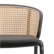 LeisureMod Ervilla Bar Stool with Black Powder Coated Metal Frame Set of 2 Black