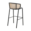 LeisureMod Ervilla Bar Stool with Black Powder Coated Metal Frame Set of 2 Gray