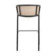 LeisureMod Ervilla Bar Stool with Black Powder Coated Metal Frame Set of 2 Gray