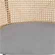 LeisureMod Ervilla Bar Stool with Black Powder Coated Metal Frame Set of 2 Gray