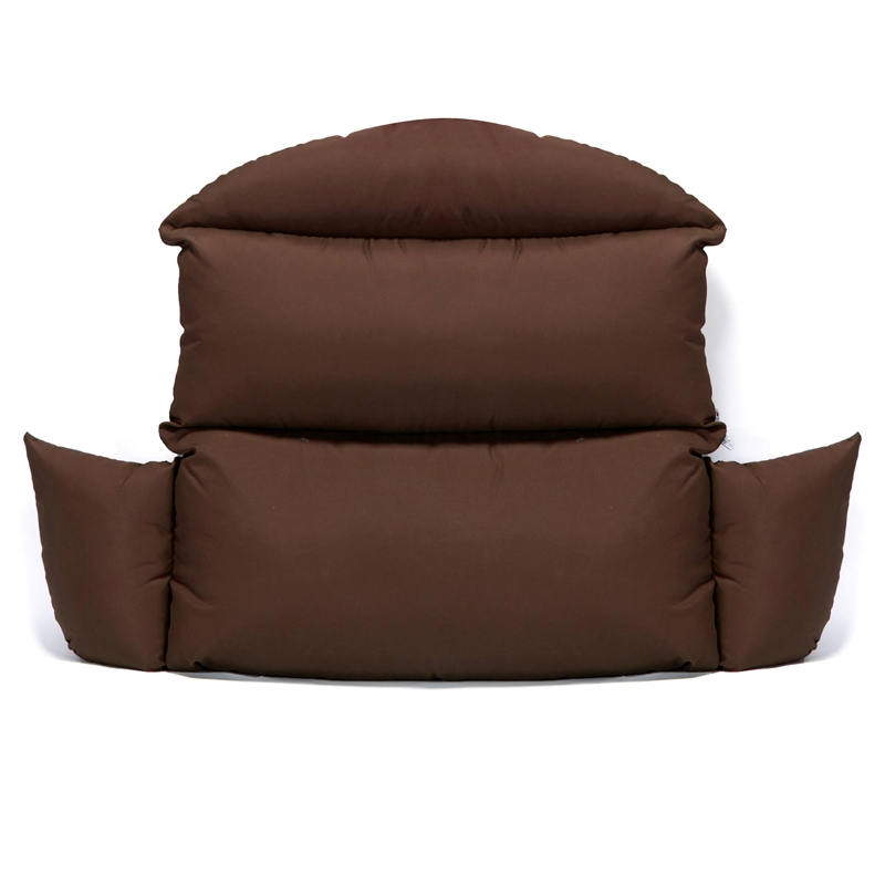 LeisureMod 2 person Double Egg Swing Chair Cushion in Brown
