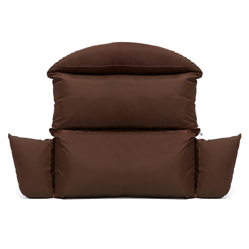 LeisureMod 2 person Double Egg Swing Chair Cushion in Brown