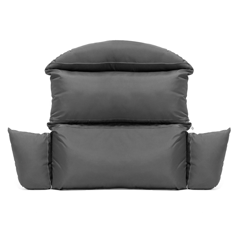 LeisureMod 2 person Double Egg Swing Chair Cushion in Dark Grey