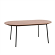 LeisureMod Tule 7-Piece Dining Set in Steel with 6 Chairs Walnut/Light Brown
