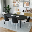 LeisureMod Tule Modern Dining Chair with Leather Seat Black/White