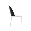 LeisureMod Tule Modern Dining Chair with Leather Seat Black/White