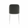 LeisureMod Tule Modern Dining Chair with Leather Seat Black/White