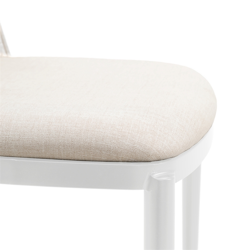 LeisureMod Tule Modern Dining Chair with Velvet Seat Walnut/Beige