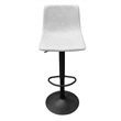 LeisureMod Tilbury Adjustable Height Faux Leather Bar Stool in Light Gray