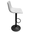 LeisureMod Tilbury Adjustable Height Faux Leather Bar Stool in Light Gray