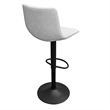 LeisureMod Tilbury Adjustable Height Faux Leather Bar Stool in Light Gray