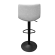 LeisureMod Tilbury Adjustable Height Faux Leather Bar Stool in Light Gray