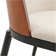 LeisureMod Tule 9-Piece Mid-Century Velvet Dining Set in Walnut/Beige