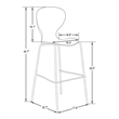 LeisureMod Oyster Plastic Barstool with Steel Frame in Chrome Finish Clear