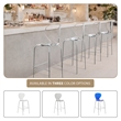 LeisureMod Oyster Plastic Barstool with Steel Frame in Chrome Finish Clear