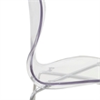 LeisureMod Oyster Plastic Barstool with Steel Frame in Chrome Finish Clear