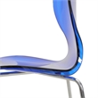 LeisureMod Oyster Plastic Barstool with Steel Frame in Chrome Finish Blue
