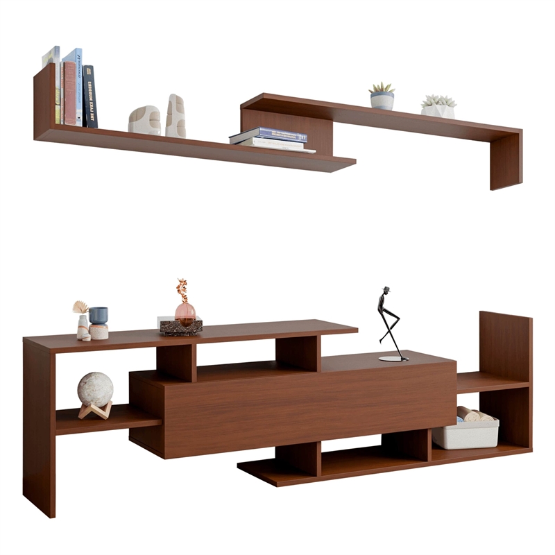 LeisureMod Surrey Mid-Century Wood TV Stand for TVs up to 60