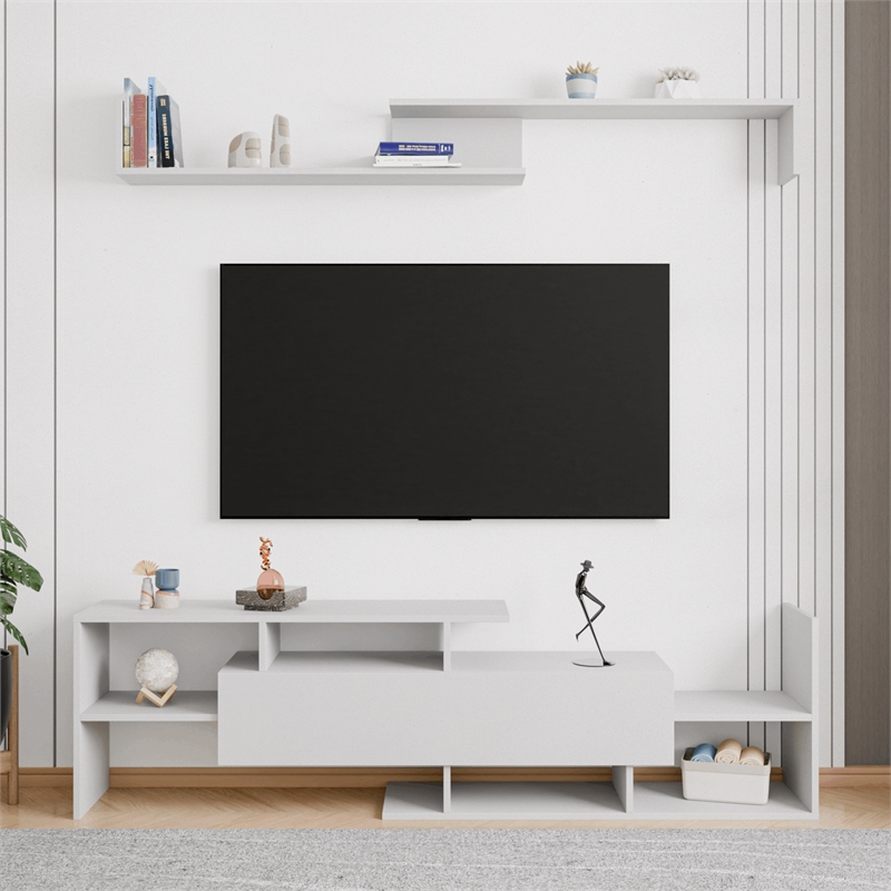 LeisureMod Surrey Mid-Century Wood TV Stand for TVs up to 62