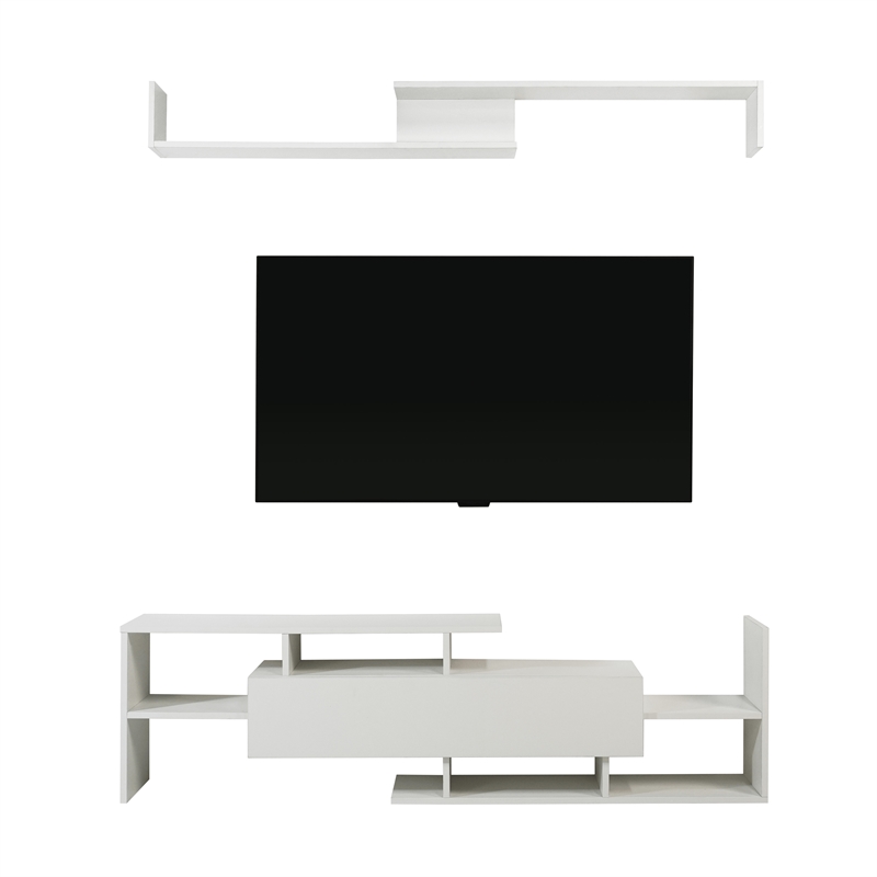 LeisureMod Surrey Mid-Century Wood TV Stand for TVs up to 62