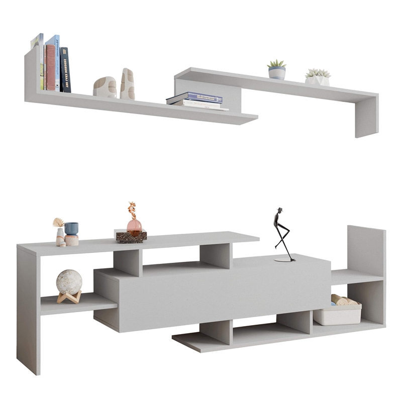 LeisureMod Surrey Mid-Century Wood TV Stand for TVs up to 62
