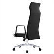 LeisureMod Aleen High-Back Faux Leather & Iron Swivel Office Chair in Black