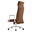 LeisureMod Aleen High-Back Faux Leather Swivel Office Chair in Dark Brown