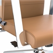 LeisureMod Aleen High-Back Faux Leather/Iron Swivel Office Chair in Acorn Brown