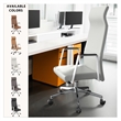 LeisureMod Aleen High-Back Faux Leather & Iron Swivel Office Chair in White