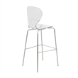 LeisureMod Oyster Plastic Barstool with Steel Frame Set of 2 Clear