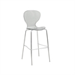 LeisureMod Oyster Plastic Barstool with Steel Frame Set of 2 Smoke
