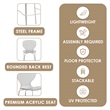 LeisureMod Oyster Plastic Barstool with Steel Frame Set of 2 Smoke