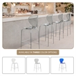 LeisureMod Oyster Plastic Barstool with Steel Frame Set of 2 Smoke