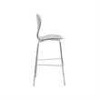LeisureMod Oyster Plastic Barstool with Steel Frame Set of 2 Smoke